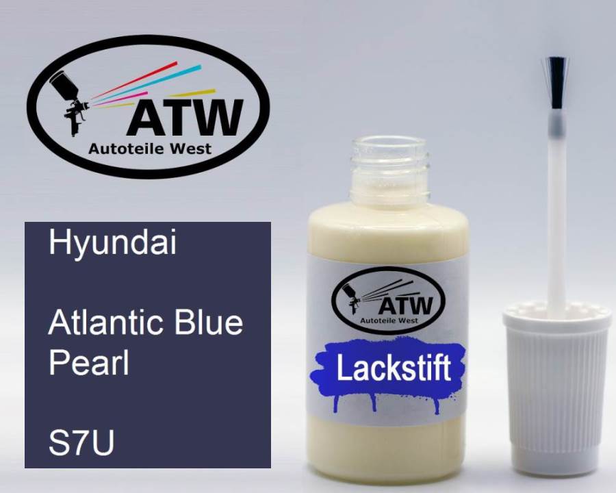 Hyundai, Atlantic Blue Pearl, S7U: 20ml Lackstift, von ATW Autoteile West.